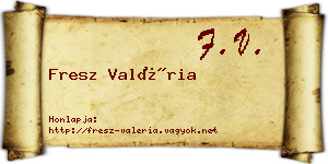 Fresz Valéria névjegykártya